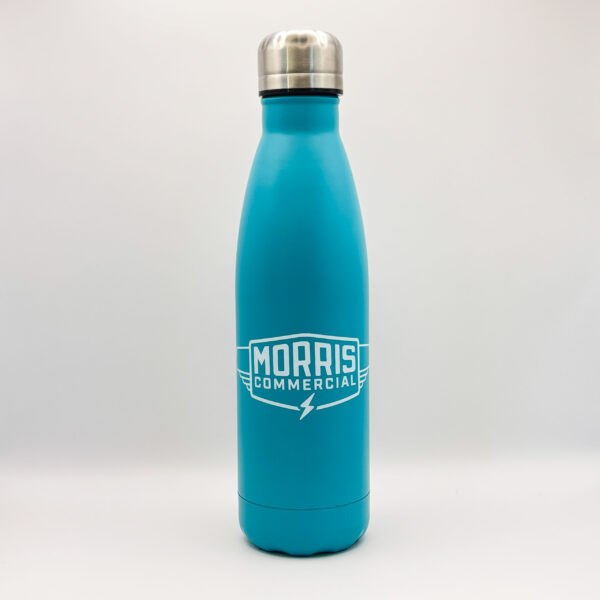 A premium metal waterbottle by Morris Commercial. Availble on the Morris Commercial Merchandise Store.