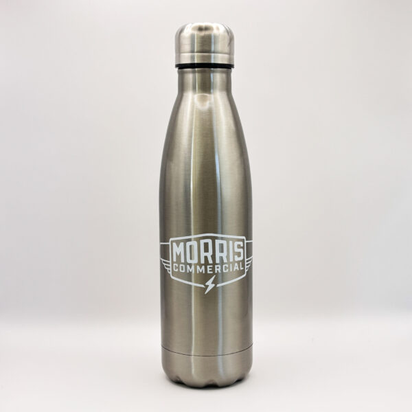 A premium metal waterbottle by Morris Commercial. Availble on the Morris Commercial Merchandise Store.